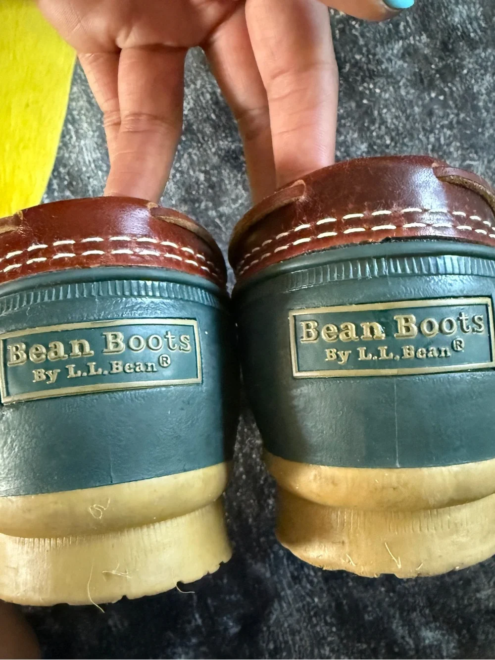 L.L. Bean Men's Green and Brown Boat Shoes